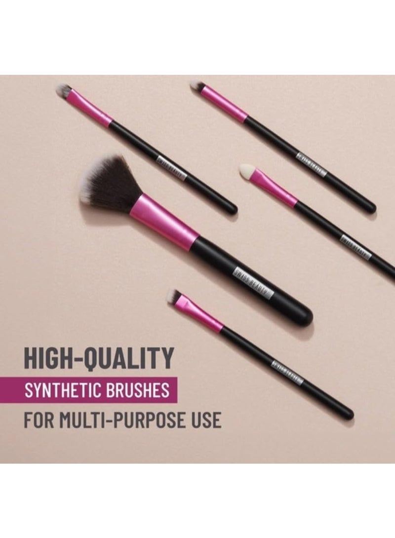 Angled Eyeliner Brush - Slanted Flat Angle Eye Liner Eyebrow Thin Precision Eye Makeup Brush - Synthetic Nylon Bristles - 15 cm - 1pc - Purple Black - Image 4